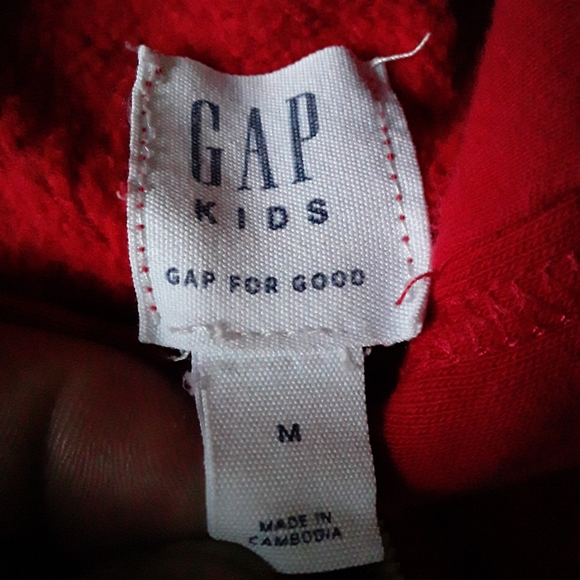 GAP Kids (8-9) Unisex Red Classic Hoody Sweatshirt - Picture 11 of 13